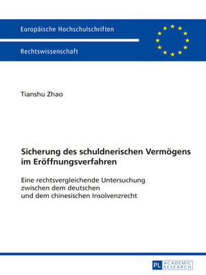 cover image of Sicherung des schuldnerischen Vermoegens im Eroeffnungsverfahren
